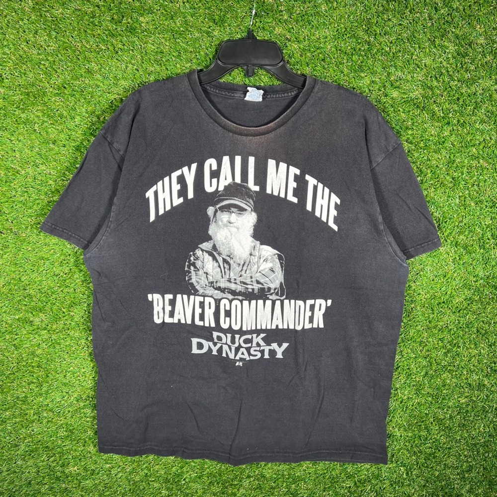 Duck Dynasty Si Robertson Beaver Commander Graphic T-Shirt Mens XL‎ Black Delta